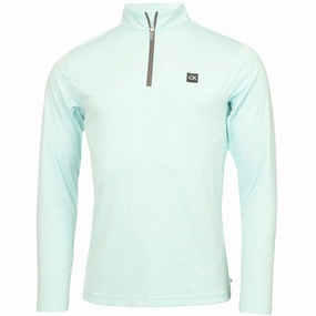 Calvin Klein Westgate 1/2 Zip Pullover - Aqua Urban Edge Silk
