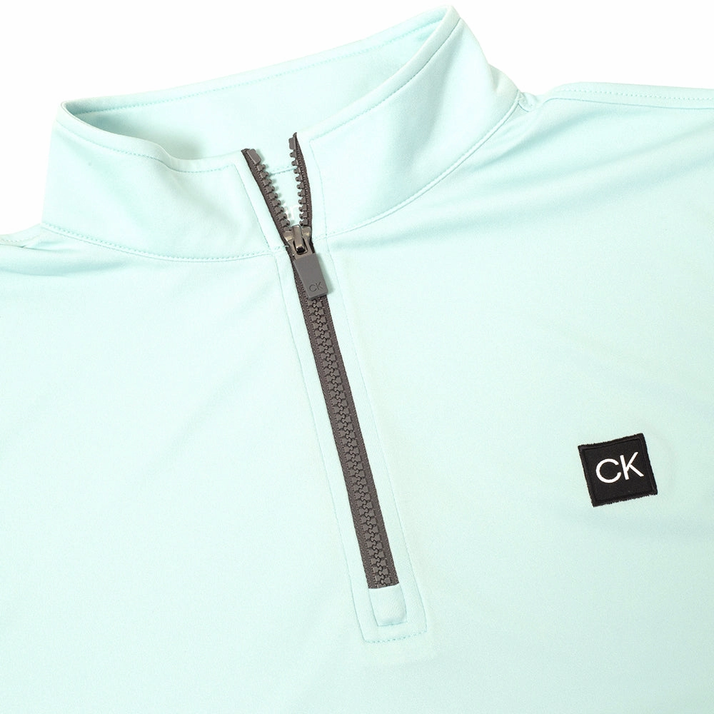 Calvin Klein Westgate 1/2 Zip Pullover - Aqua Long Sleeve product belt definition