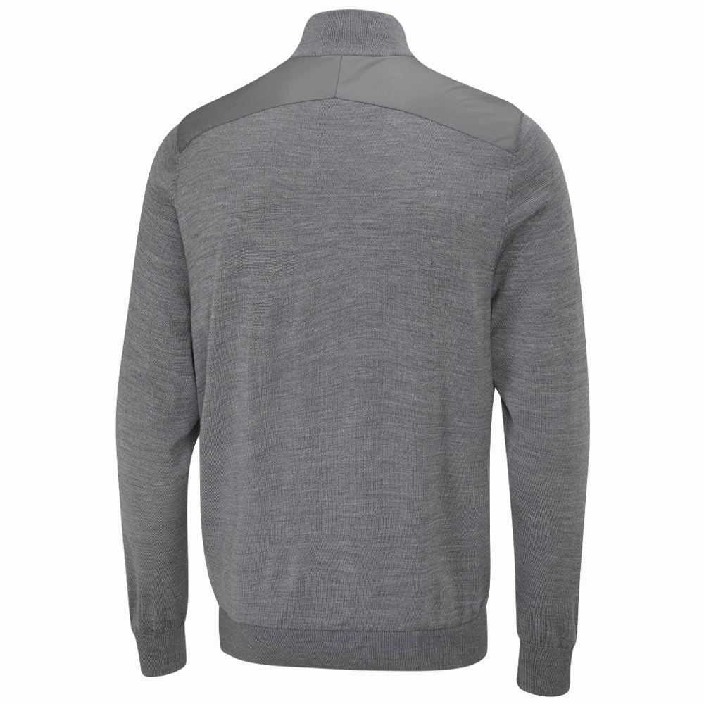 Ping Connell 1/4 Zip Pullover - French Grey Marl side pocket product shiny sparkle