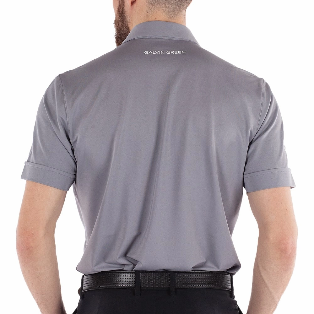 Stone Wash Process Galvin Green Morton Polo Shirt - Sharkskin/White