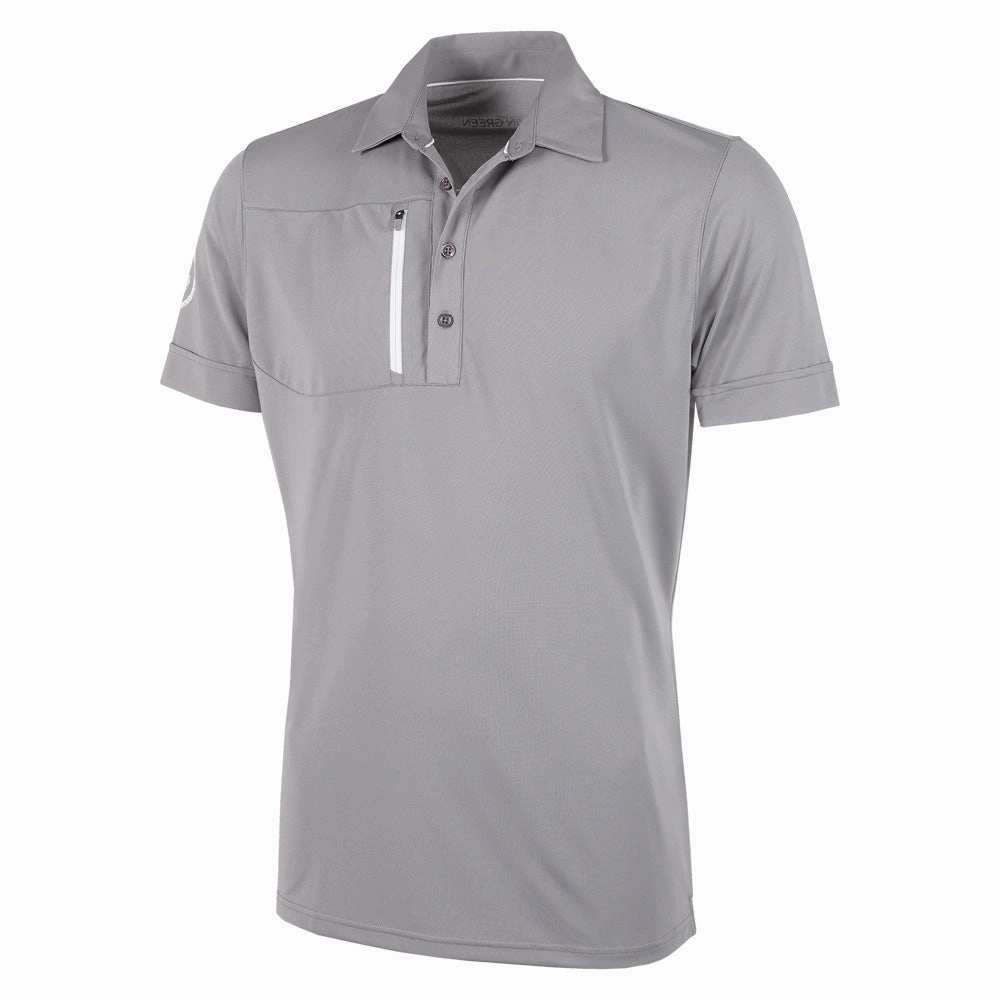 FlexibleCollarOptions Non Restrictive Cut Galvin Green Morton Polo Shirt - Sharkskin/White