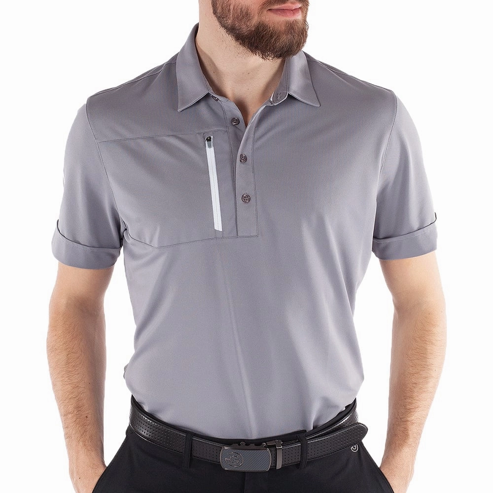 Chilly Comfort Light and Comfortable Galvin Green Morton Polo Shirt - Sharkskin/White