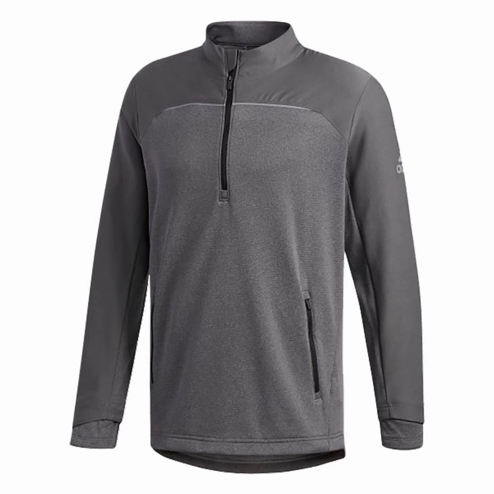 adidas Go-To 1/4 Zip Sweater - Grey/Yellow Coffee Shop Practical clothing