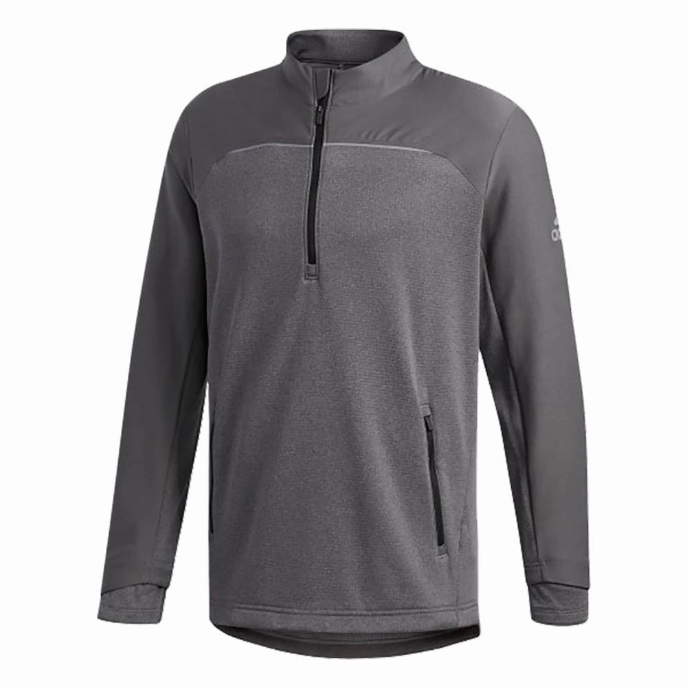 Comfy Vibe scarf accents adidas Go-To 1/4 Zip Sweater - Grey/Yellow