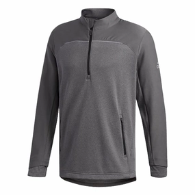 adidas Go-To 1/4 Zip Sweater - Grey/Yellow Coffee Shop Practical clothing