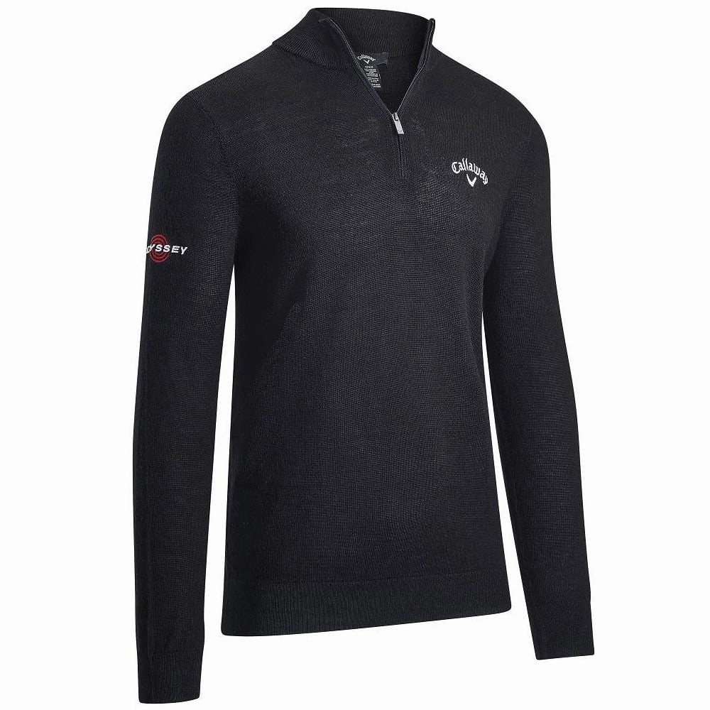 Easy to Carry Callaway 1/4 Zip Blended Merino Pullover - Black Ink