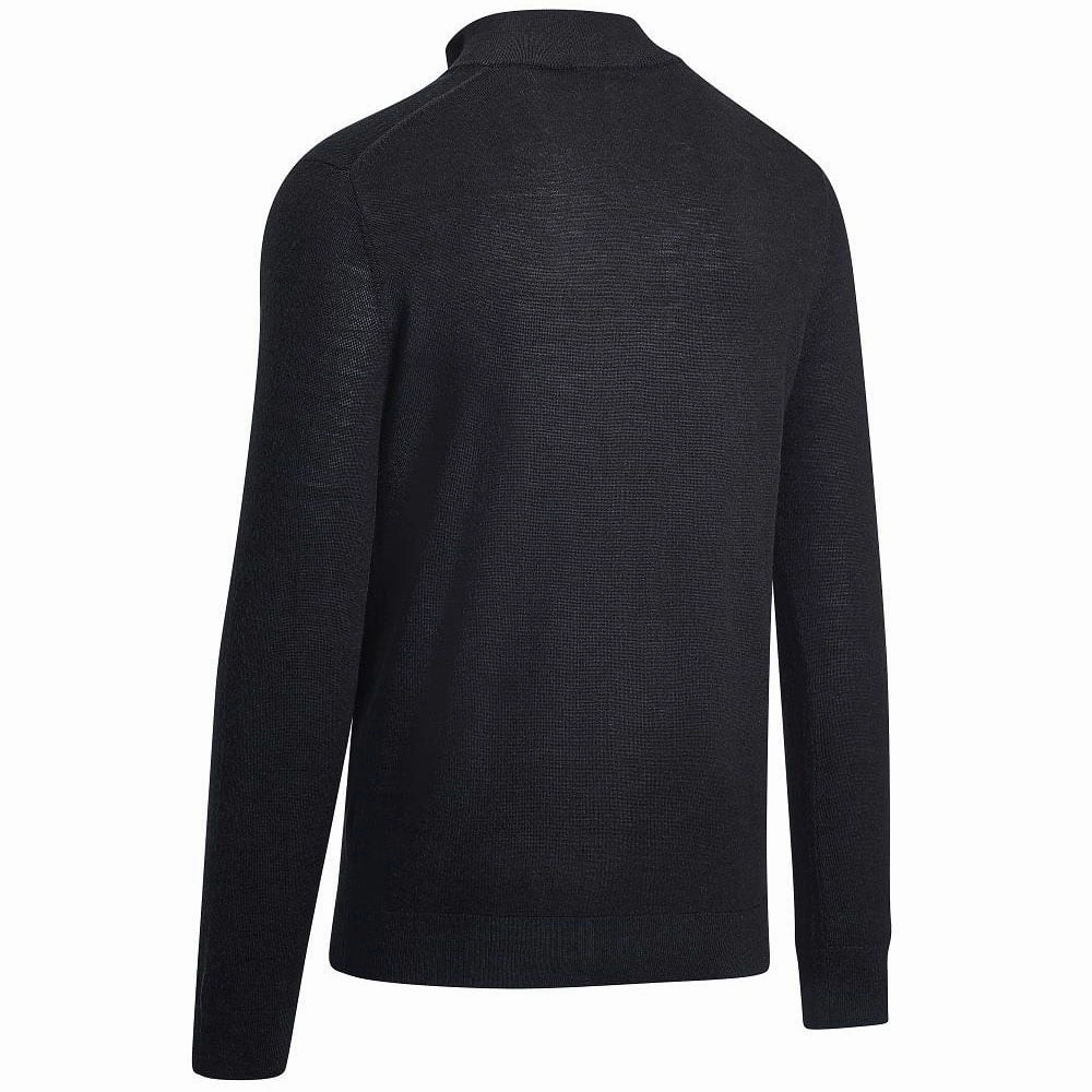 Callaway 1/4 Zip Blended Merino Pullover - Black Ink Travel Outfit