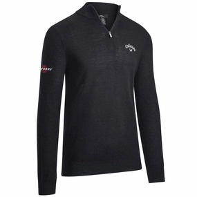 Easy to Carry Callaway 1/4 Zip Blended Merino Pullover - Black Ink