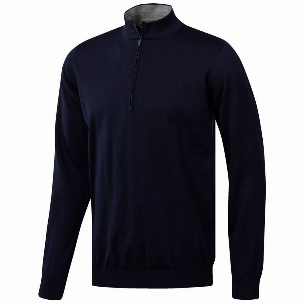 product ethical sourcing Soft Texture adidas Adipure Refined 1/4 Zip Pullover - Collegiate Navy