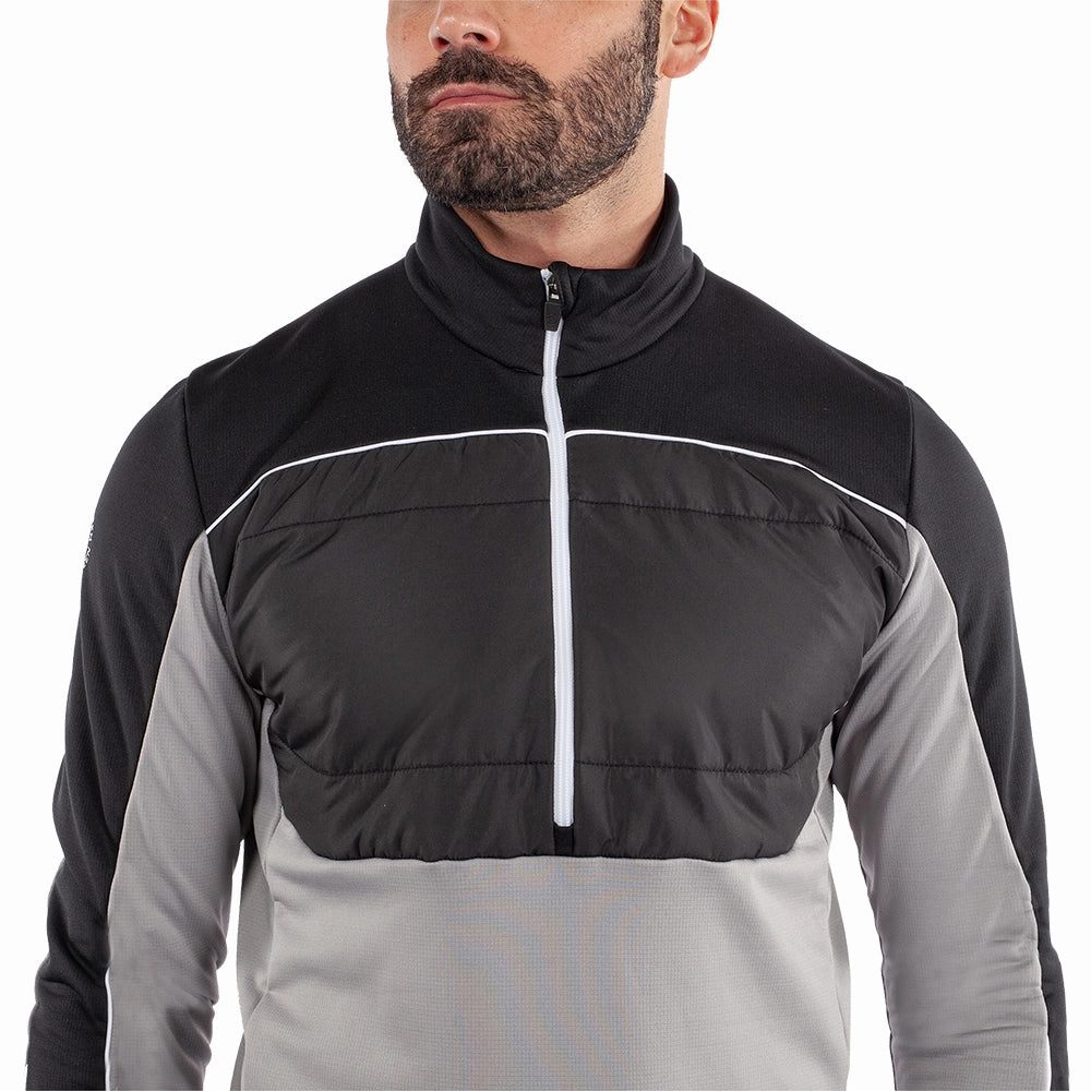 suitable for casual events Snuggly Fit Galvin Green Douglas 1/4 Zip Pullover - Sharkskin/Black