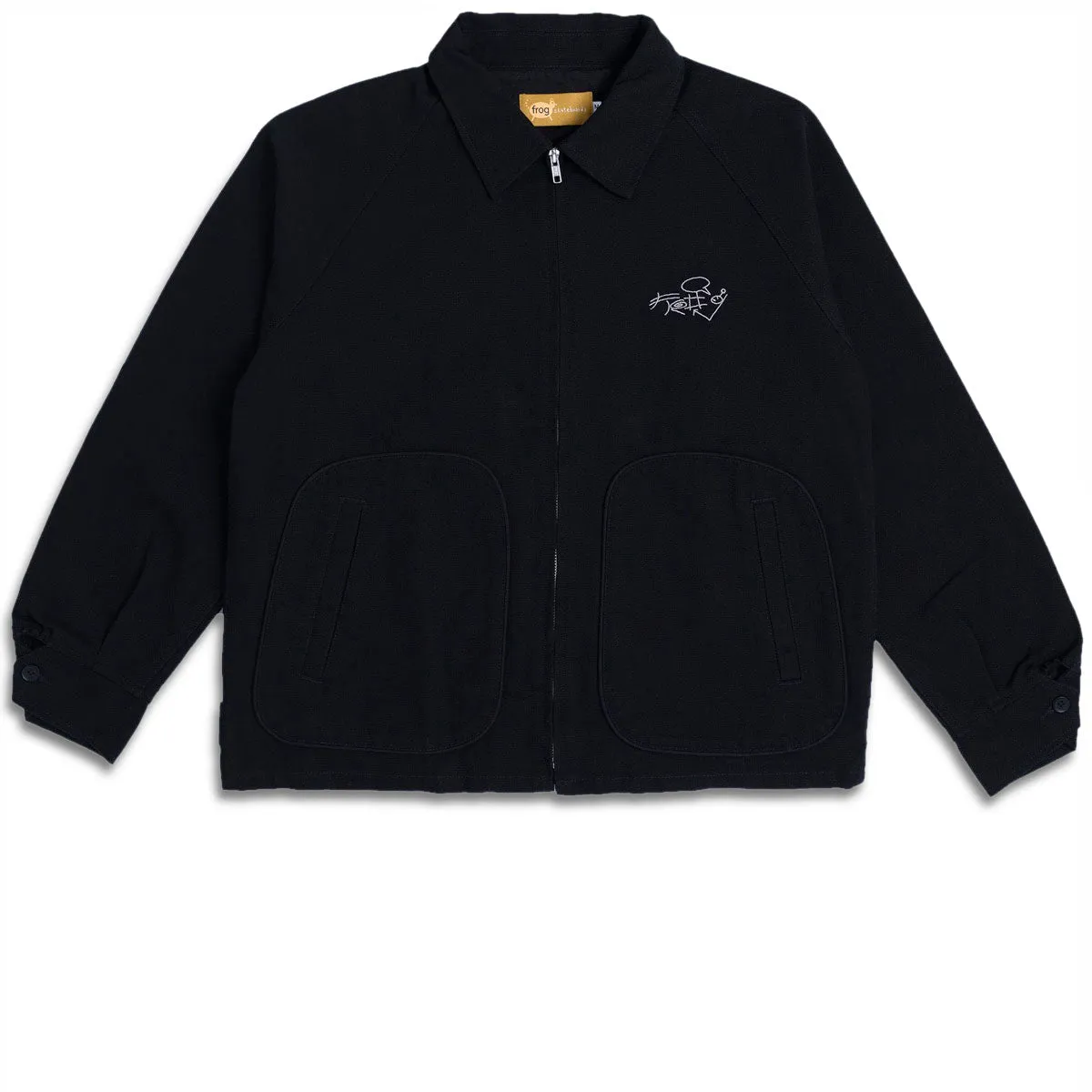 Modern Travel Look MultiPocketLayout Frog Work Jacket - Black