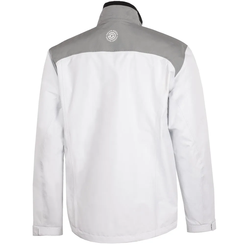 Embellished Trim Galvin Green Anton Waterproof DRYVR Jacket - White/Sharkskin