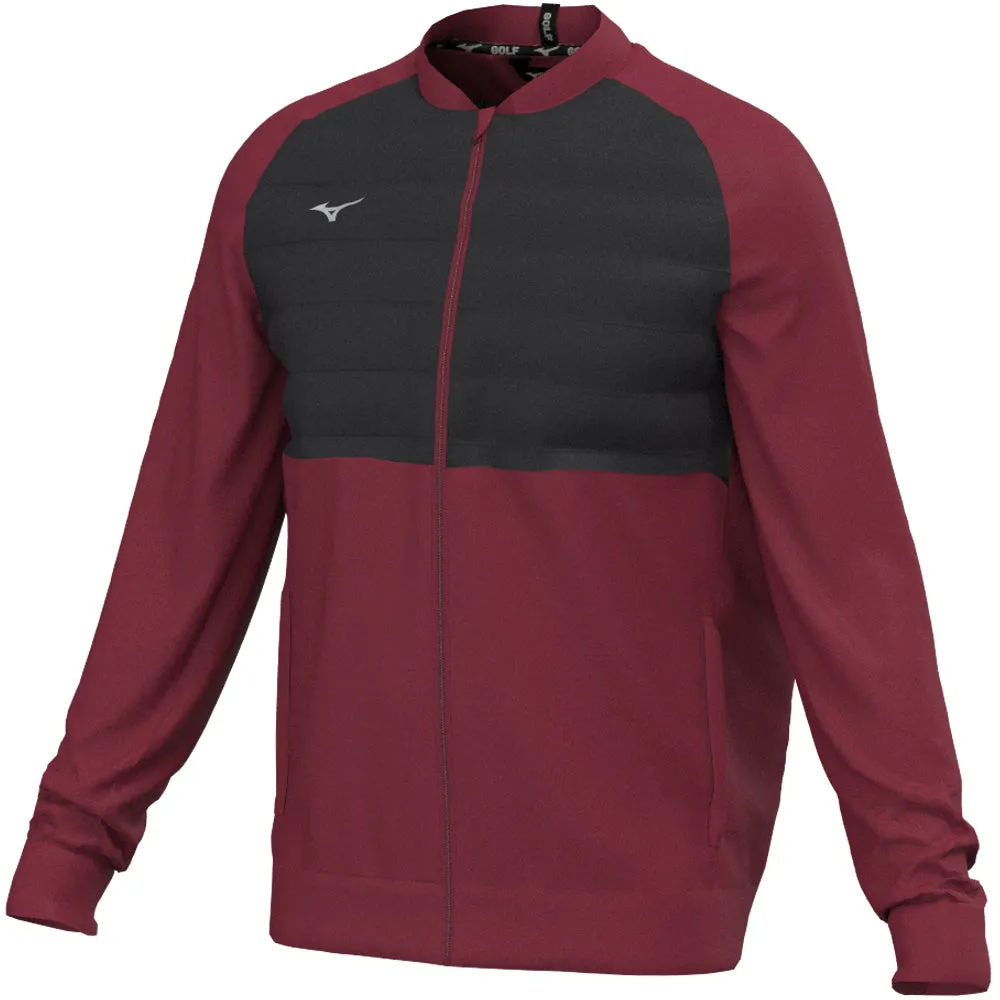 Mizuno Hybrid Bomber Jacket - Burgundy Clean Fit Anti Pilling Textile