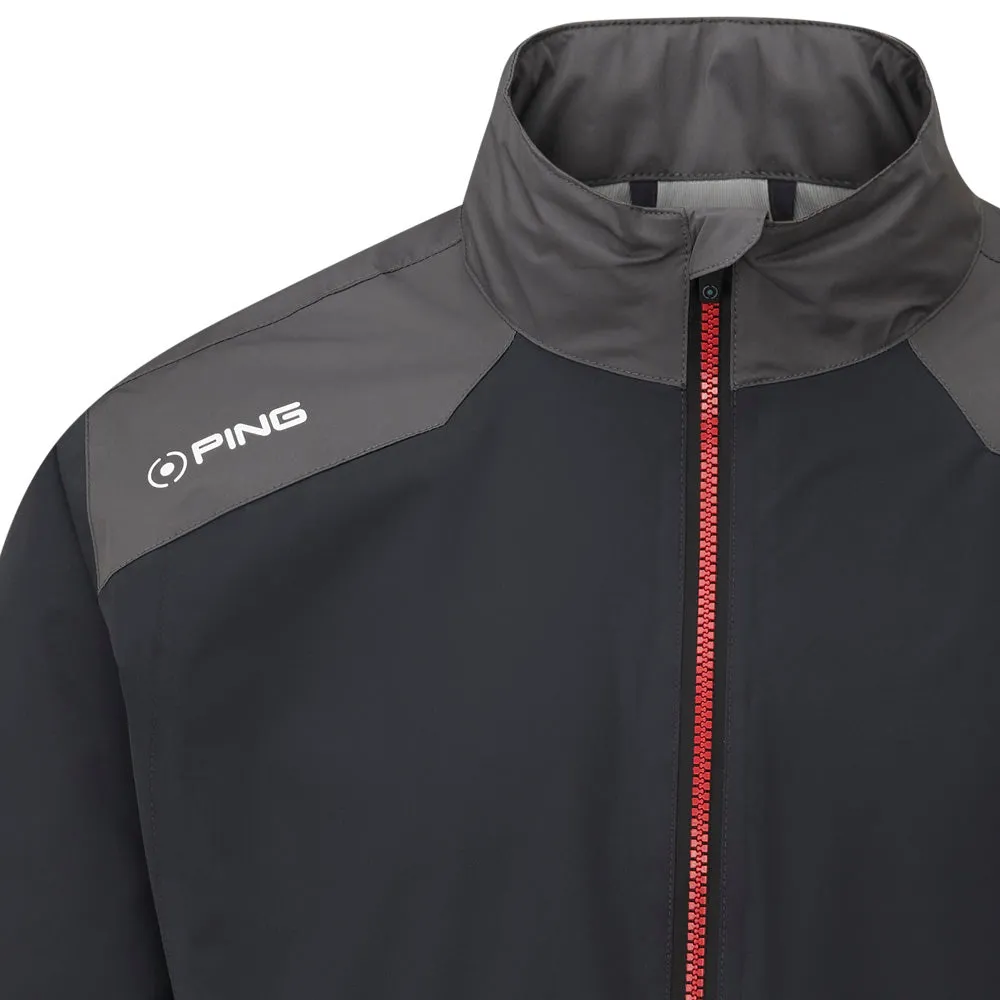 Ping AquaDrive Waterproof 1/2 Zip Jacket - Black/Asphalt Clean Fit Design