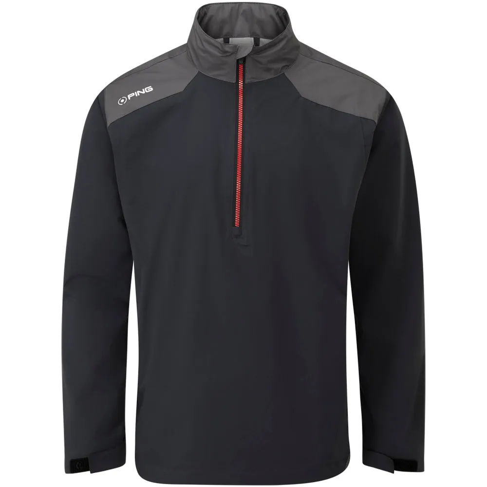 Smooth Zipper Track DurableOuterShell Ping AquaDrive Waterproof 1/2 Zip Jacket - Black/Asphalt
