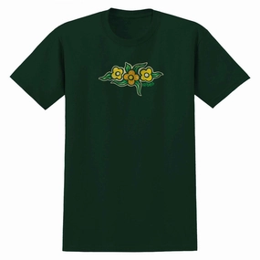 Krooked Flowers T-Shirt - Forest Light and Breezy Reinforced Shoulder
