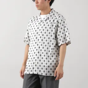 WAX LONDON / Didcot Short Sleeve Shirt Ditsy Tile Reinforced Buttonholes Sustainable production