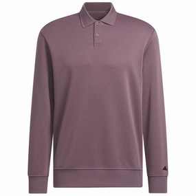 adidas Go-To Long Sleeve Polo Shirt - Shadow Fig Essential Piece V neck elegance