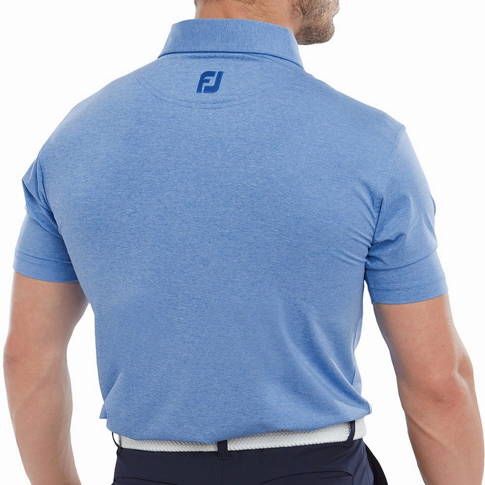 FootJoy Heather Self Collar Polo Shirt - Cobalt Street Fashion Quick Dry Material