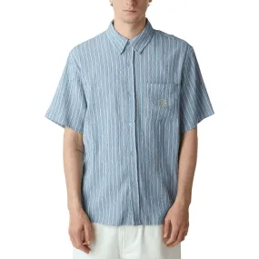 HUF Apollo Striped Shirt - Pool Blue Tailored Silhouette