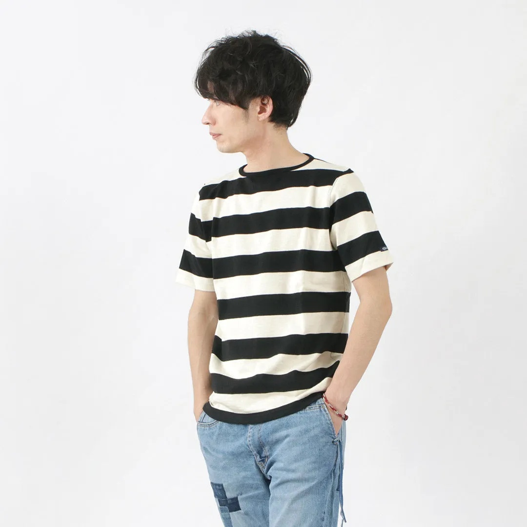 Feminine Fit TIEASY / HDCS Boat neck Short Sleeve wide stripe basque shirt