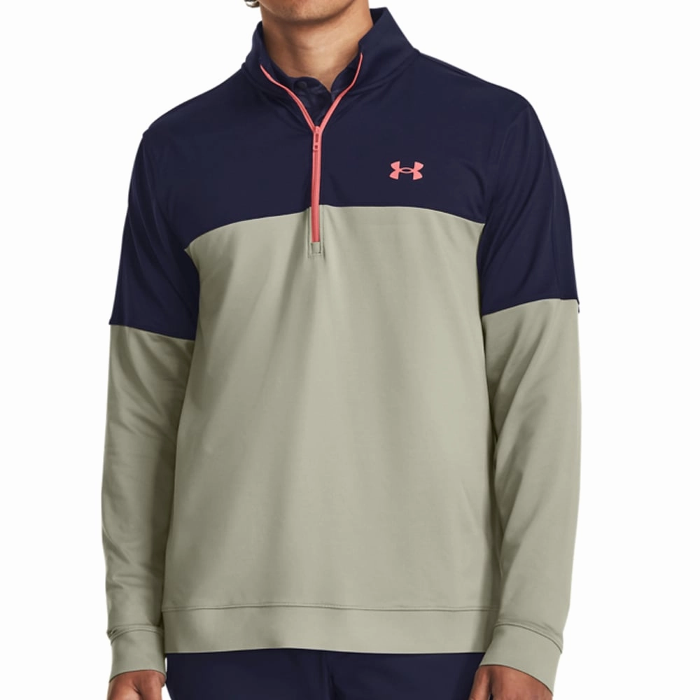 product shiny sparkle Relaxed Vibe Under Armour Storm Midlayer 1/2 Zip Pullover - Grove Green/Midnight Navy