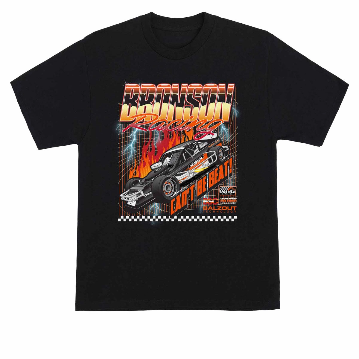 Trendy Tops Lightweight Look Bronson Racing Raw T-Shirt - Black