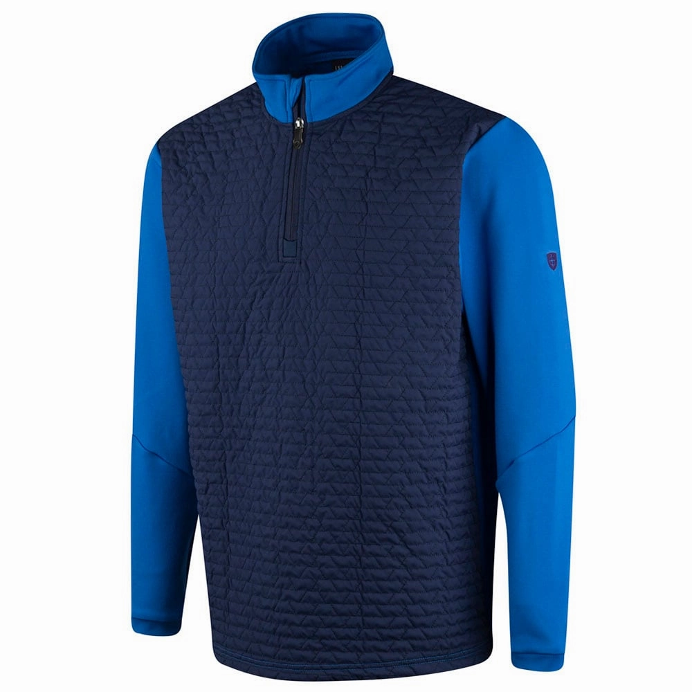 Comfy Street Island Green 1/4 Zip Top With Padded Front Pullover - Navy