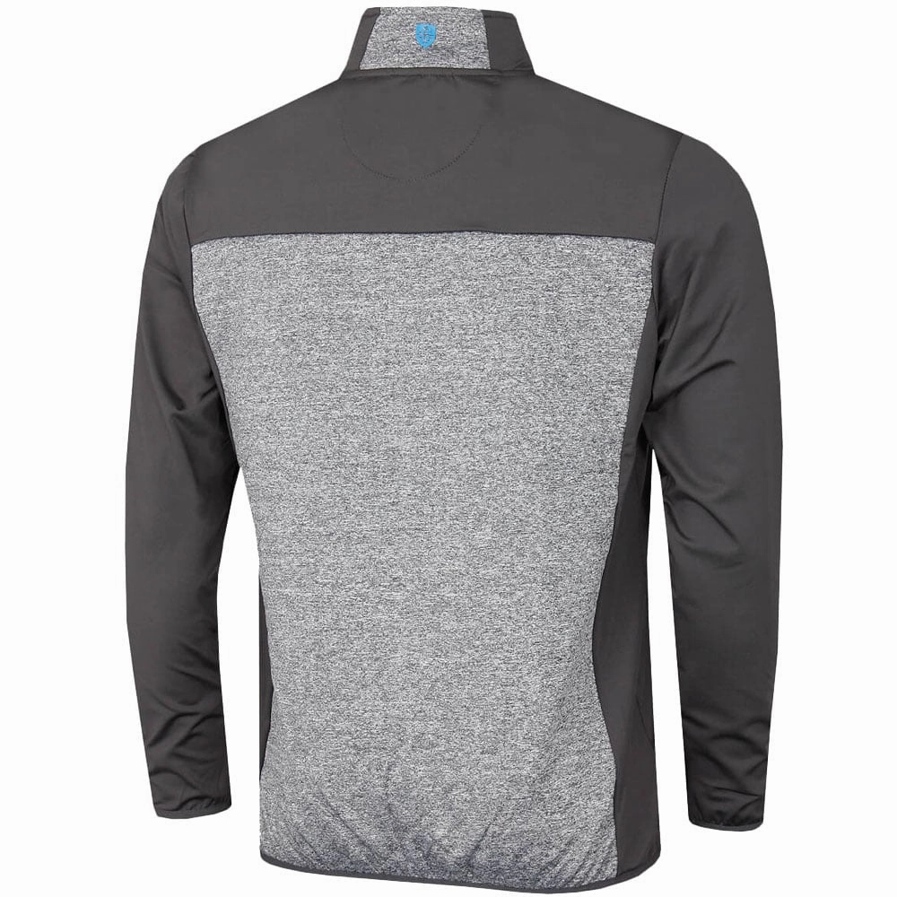 Island Green 1/4 Zip Wind Jacket - Charcoal/Grey Marl Scoop neck