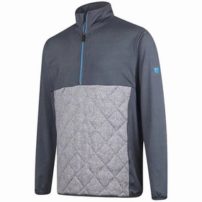 Sporty Fit Island Green 1/4 Zip Wind Jacket - Charcoal/Grey Marl