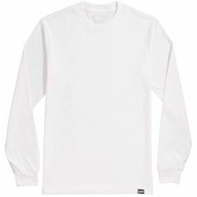 CCS OG Heavyweight Long Sleeve T-Shirt - White Low Profile Collar Layered Sleeve
