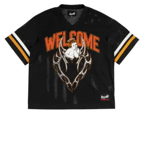 Welcome Cupid Football Jersey - Black Floral Motif Plus Size