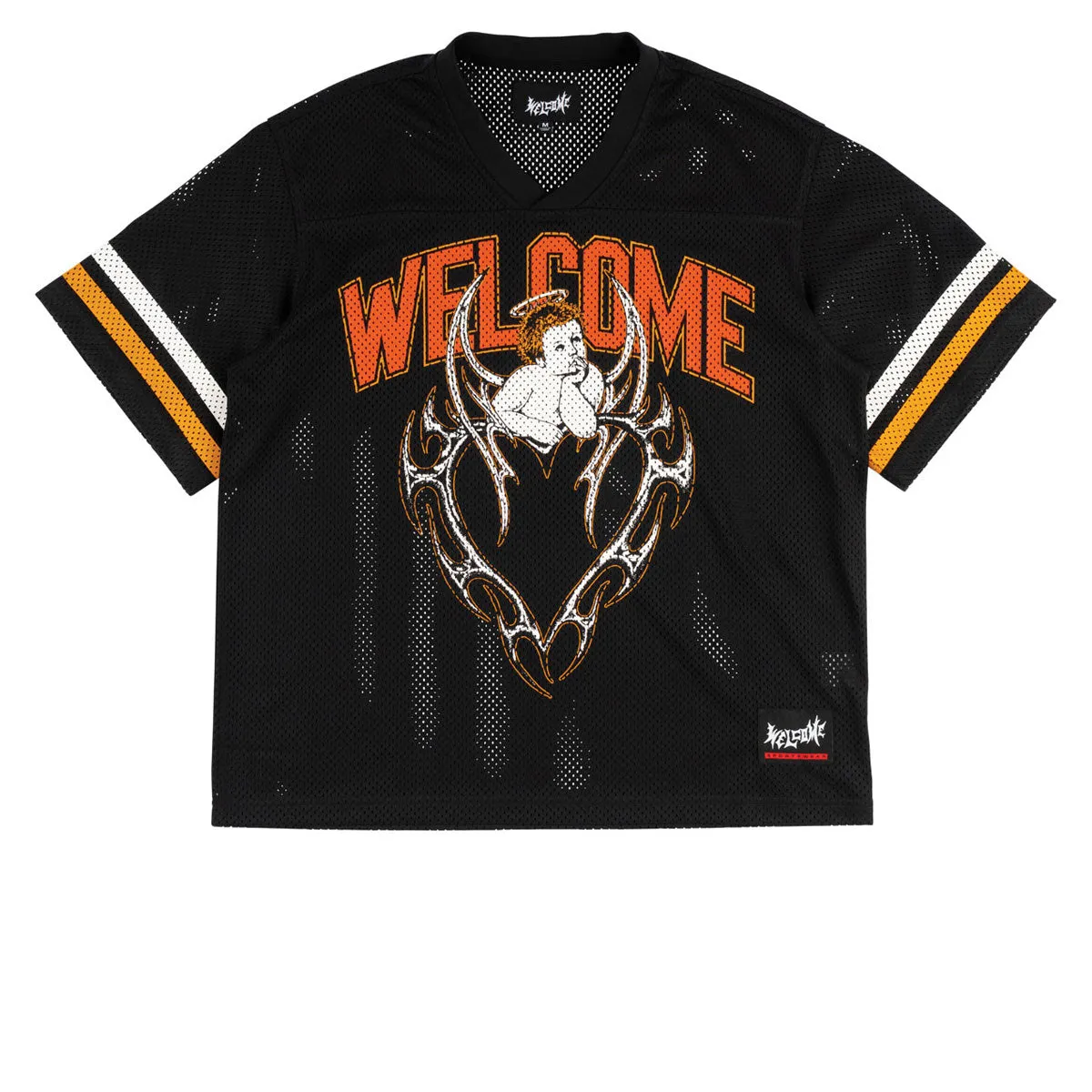 Welcome Cupid Football Jersey - Black Floral Motif Plus Size