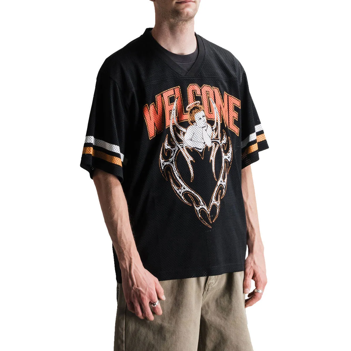 Welcome Cupid Football Jersey - Black Autumn Look