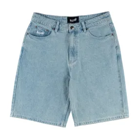 Welcome Linger Baggy Denim Shorts - Washed Blue Minimal Fit