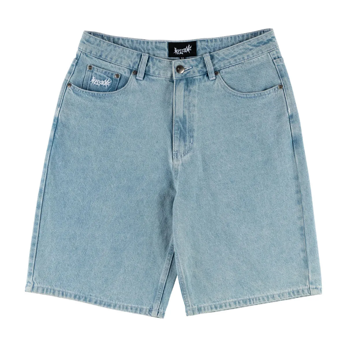 Welcome Linger Baggy Denim Shorts - Washed Blue Minimal Fit