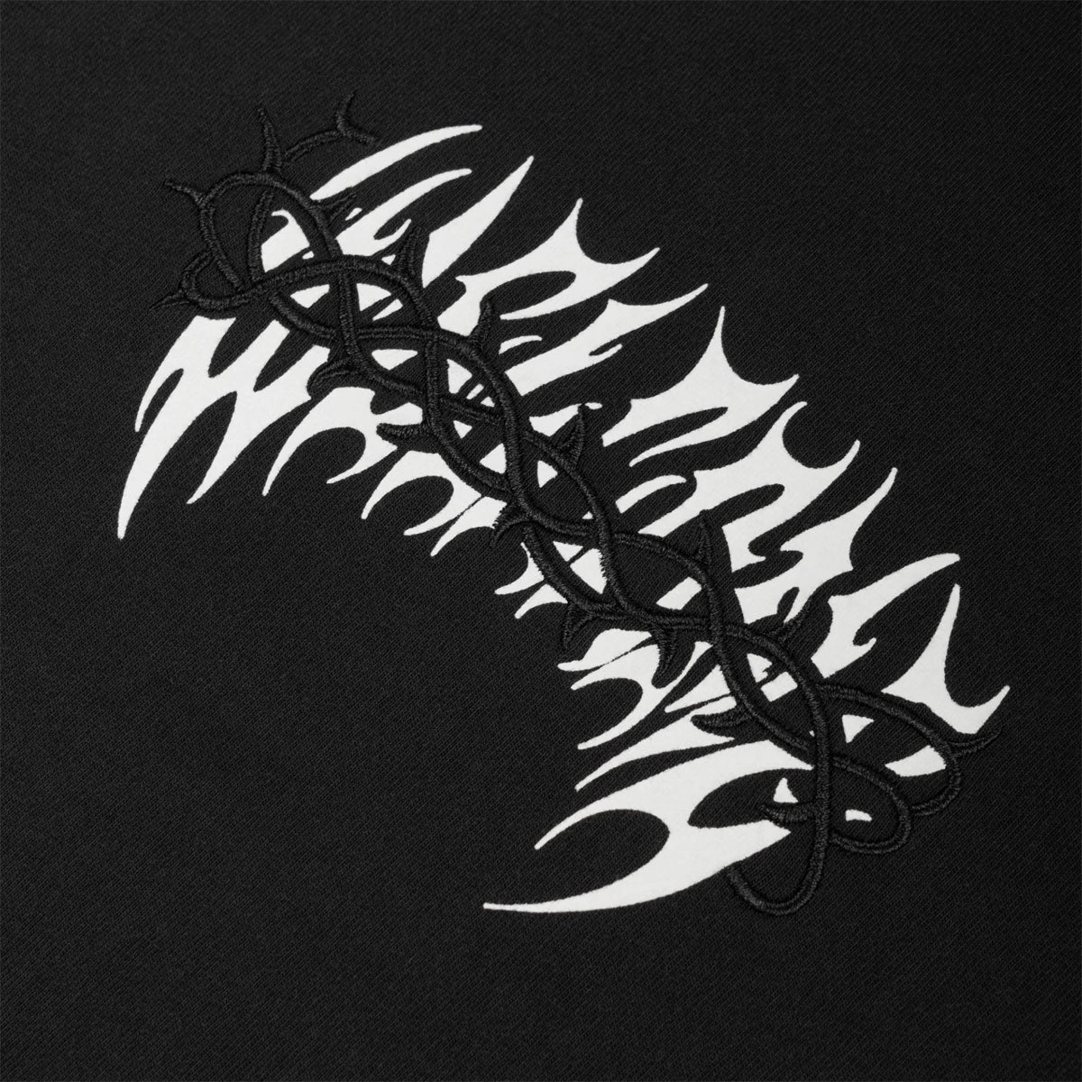 Welcome Brier Garment-Dyed Knit T-Shirt - Black Abstract print