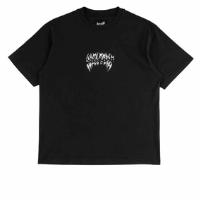 Stylish and Fun Holiday Outfit Welcome Brier Garment-Dyed Knit T-Shirt - Black