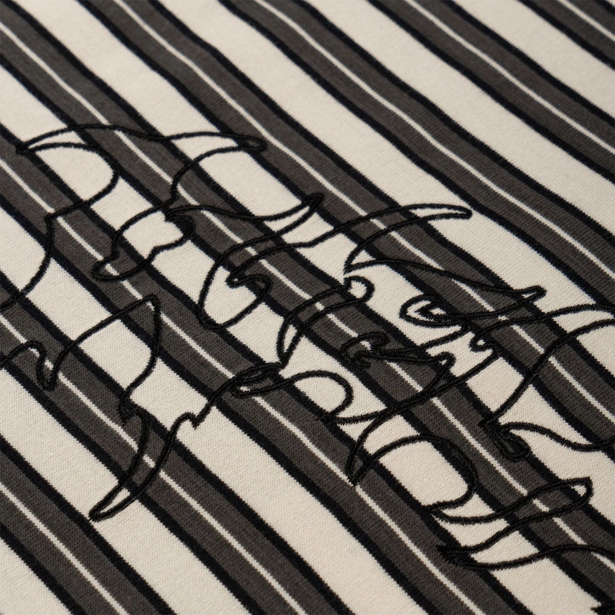 Ethically Sourced Materials Welcome Concrete Striped Knit T-Shirt - Grey