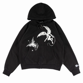 Welcome Duality Cropped Zip Hoodie - Black Mardi Gras wear Streetwear vibe