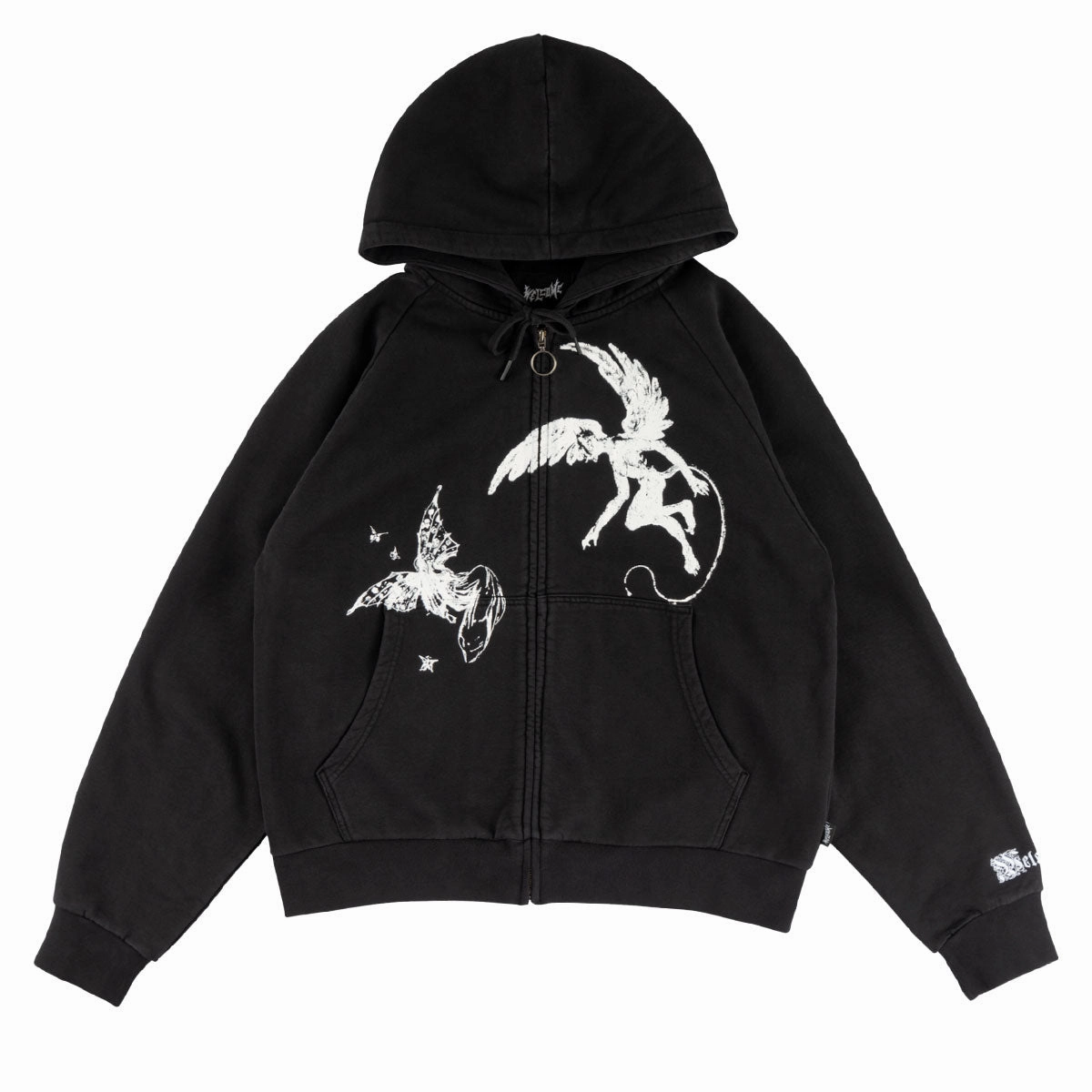 Welcome Duality Cropped Zip Hoodie - Black Mardi Gras wear Streetwear vibe