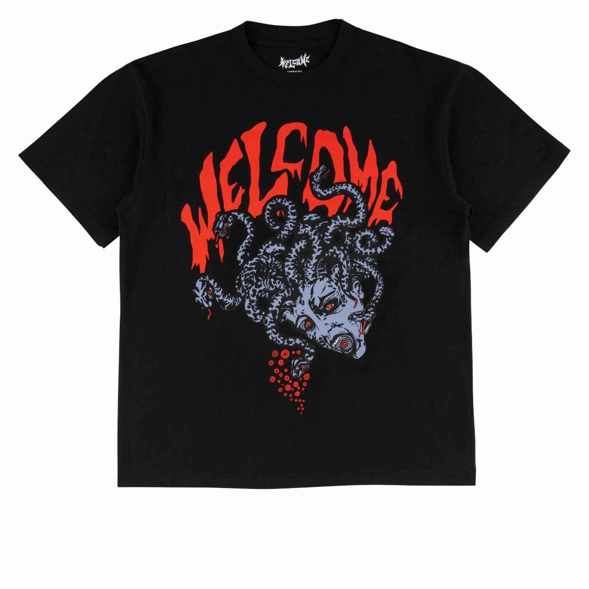 No Fade Technology Flexible Weave Welcome Medusa T-Shirt - Black/Red