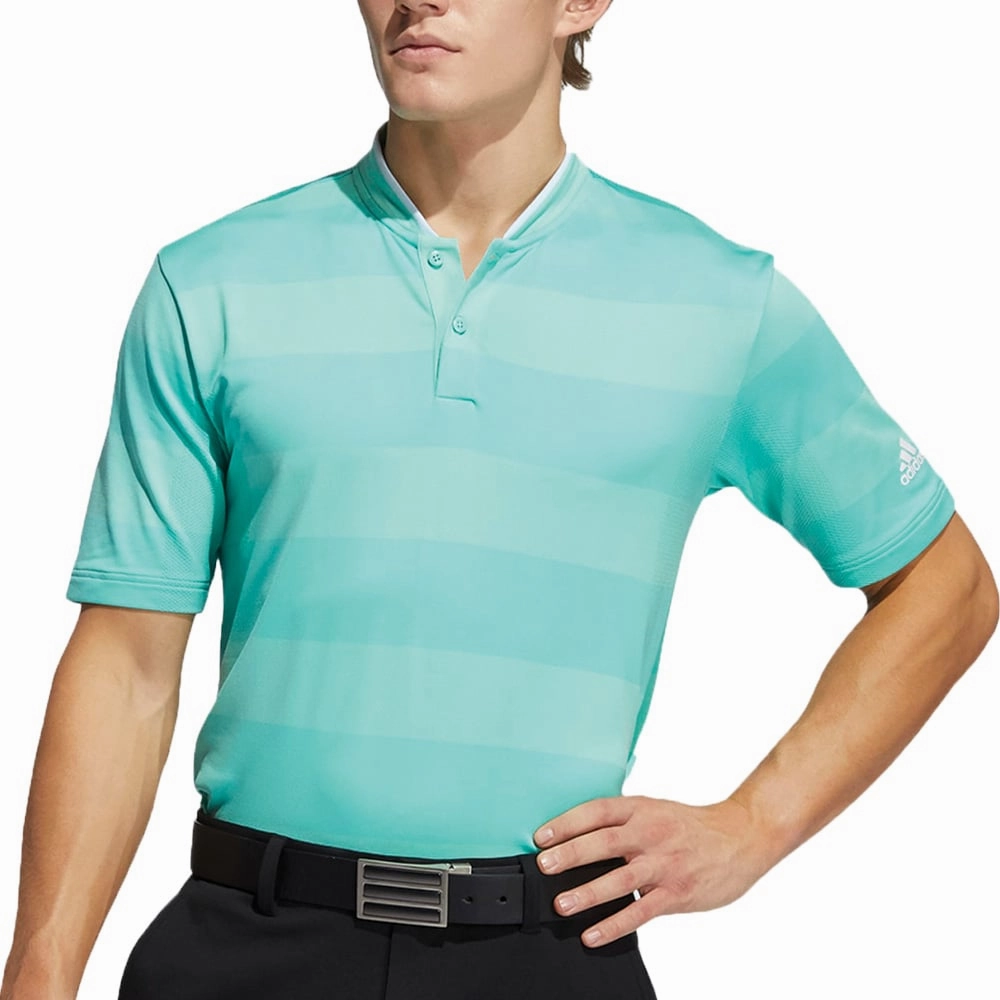 Water Based Ink Print Sporty Layer adidas Primeknit Polo Shirt - Bahia Mint/Acid Mint