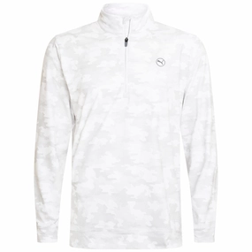 Puma Cloudspun Camo 1/4 Zip Pullover - White Glow Neutral palette Core Sporty
