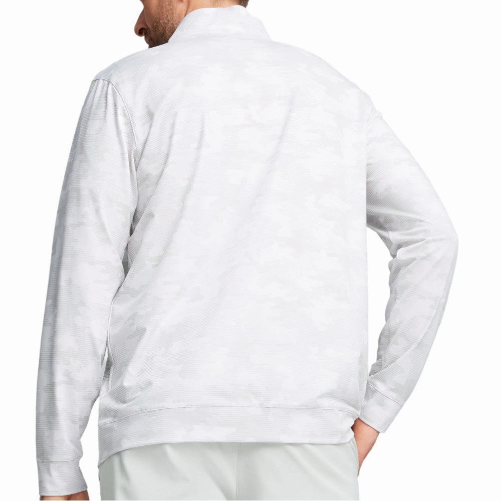 Outdoor Relaxed Versatile Apparel Puma Cloudspun Camo 1/4 Zip Pullover - White Glow