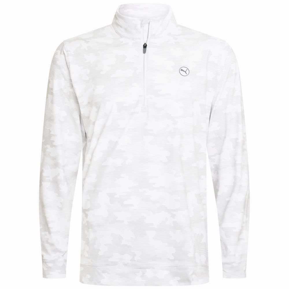 Puma Cloudspun Camo 1/4 Zip Pullover - White Glow Neutral palette Core Sporty