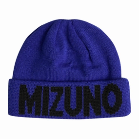 Mizuno Breath Thermo Beanie - Blue Vintage Plaid Versatile Headwear