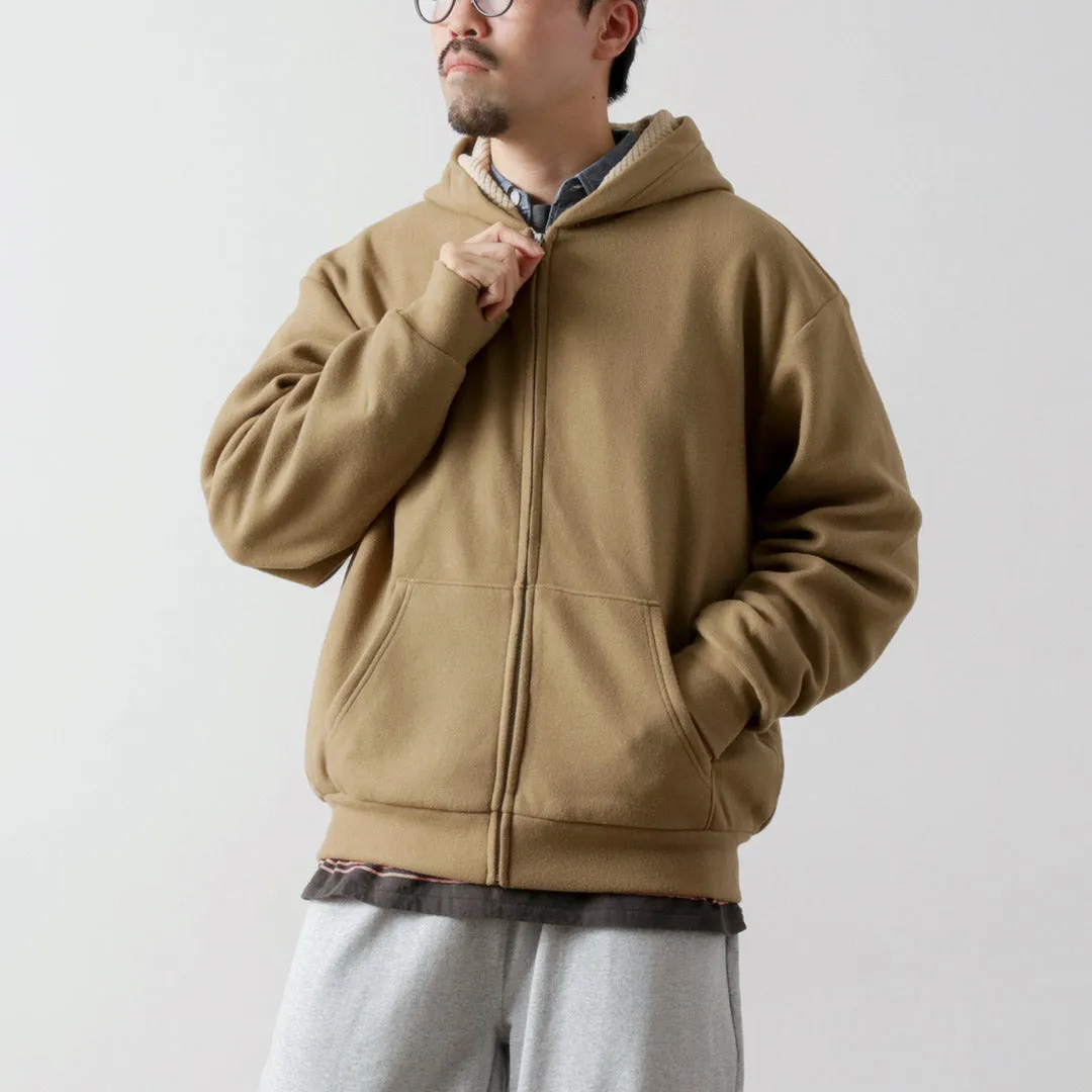 BURLAP OUTFITTER / Grid Fleece Lined Zip Hoodie Waist Belt