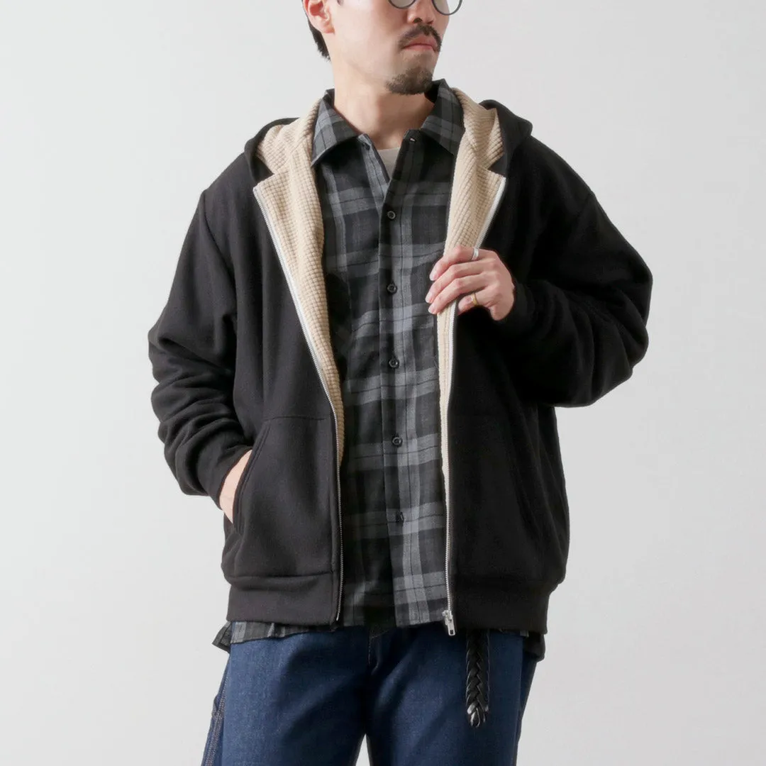 Soft Lining All Weather Performance BURLAP OUTFITTER / Grid Fleece Lined Zip Hoodie