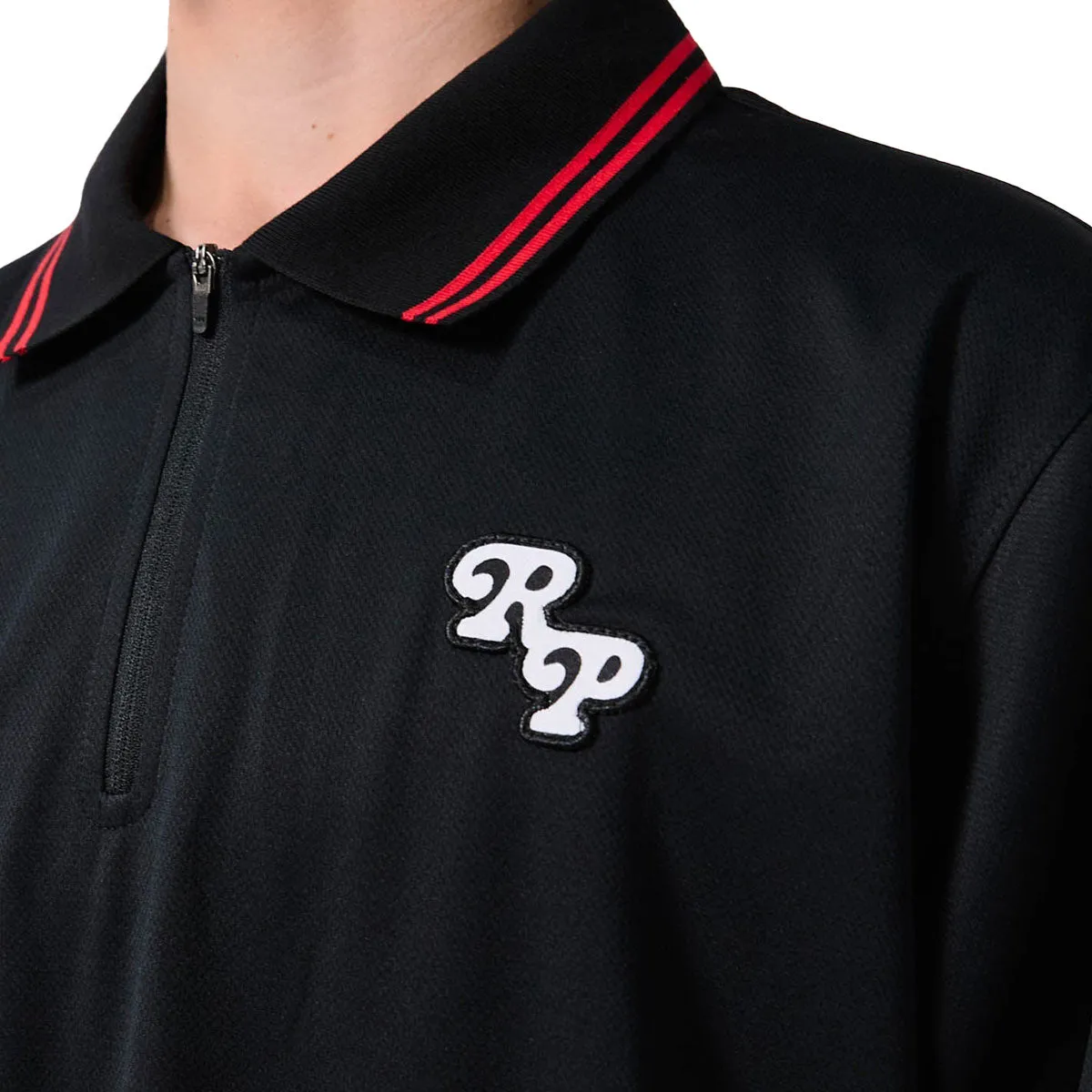 Rivvia Scholar Polo Shirt - Black Contemporary Fashion Bold Pattern